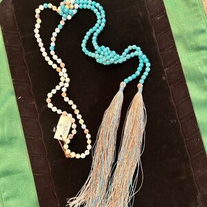NWT Rockhill Natural Stone Tassel Lariat